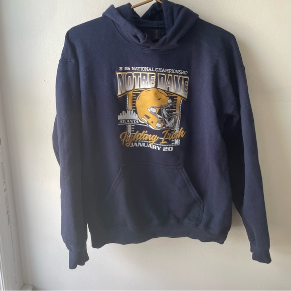 Notre Dame Fighting Irish National Championship 2025 Navy Hoodie small - Picture 1 of 4